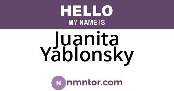 Juanita Yablonsky