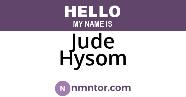 Jude Hysom