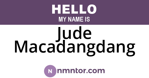 Jude Macadangdang