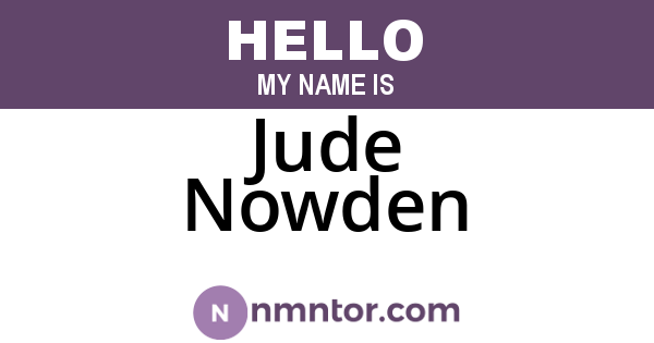 Jude Nowden