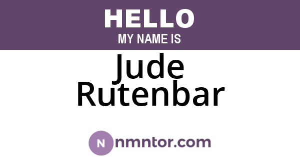 Jude Rutenbar