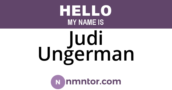 Judi Ungerman