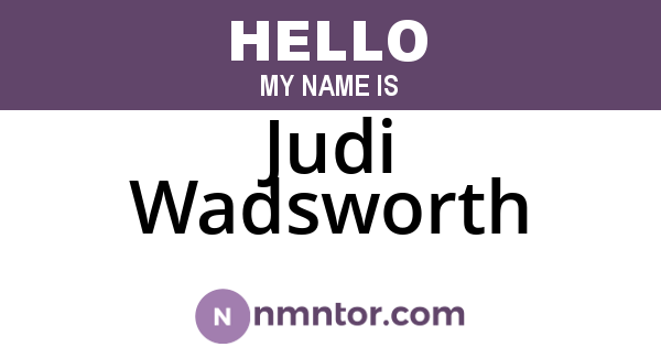 Judi Wadsworth