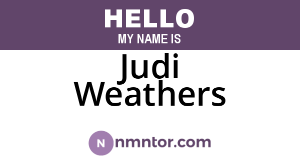 Judi Weathers