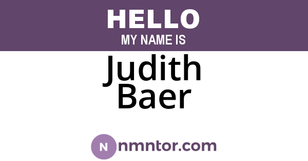 Judith Baer