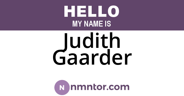 Judith Gaarder