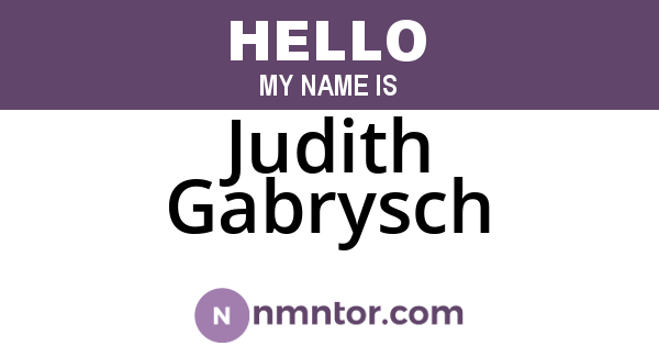Judith Gabrysch