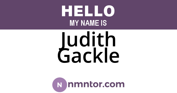 Judith Gackle