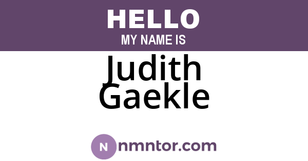 Judith Gaekle