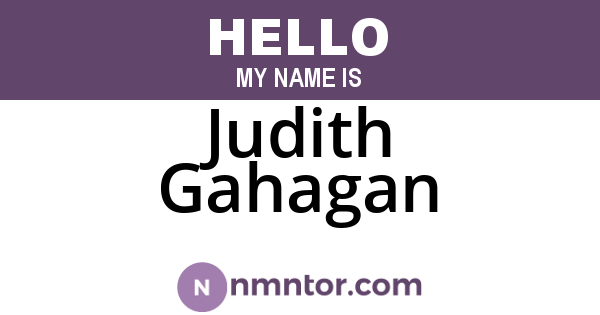 Judith Gahagan