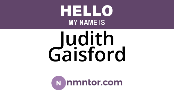 Judith Gaisford