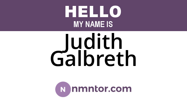 Judith Galbreth