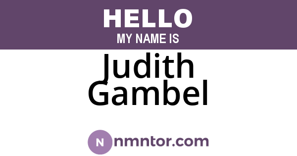 Judith Gambel