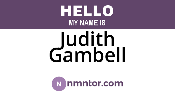 Judith Gambell