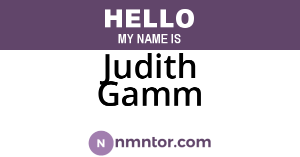Judith Gamm