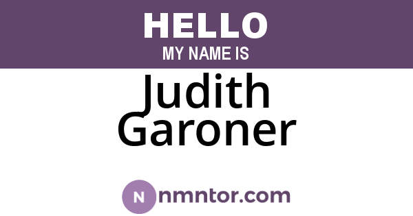 Judith Garoner