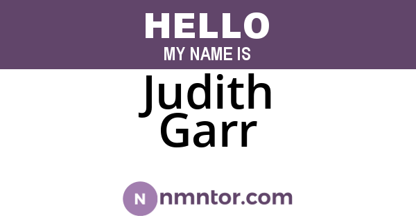 Judith Garr