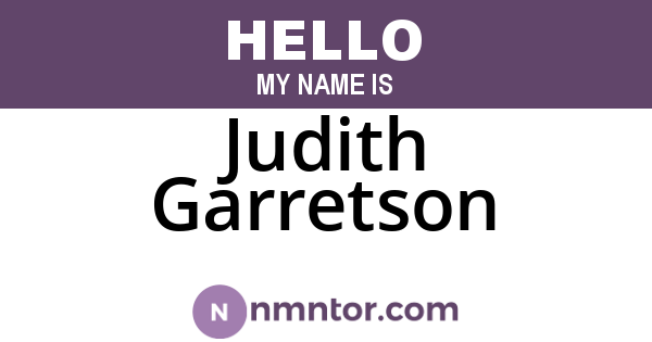 Judith Garretson
