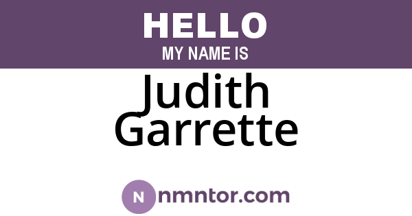 Judith Garrette