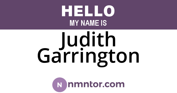 Judith Garrington