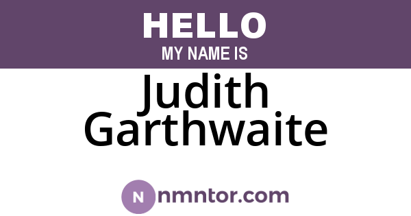 Judith Garthwaite
