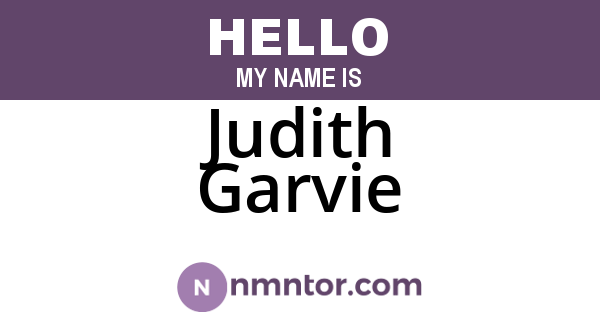 Judith Garvie