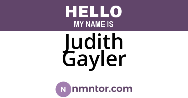 Judith Gayler