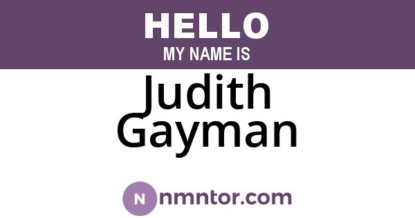 Judith Gayman
