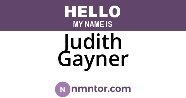 Judith Gayner