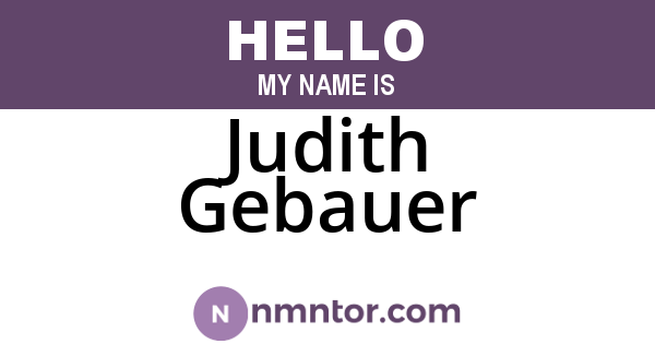 Judith Gebauer