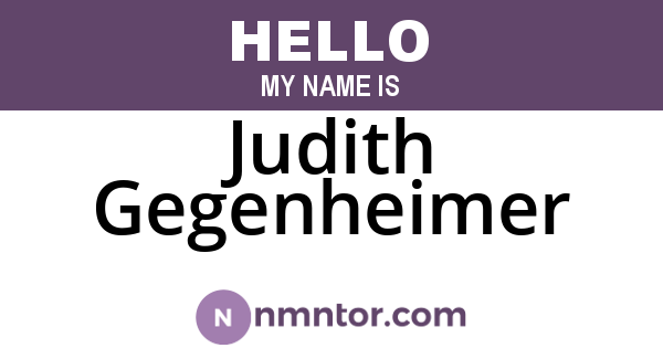 Judith Gegenheimer