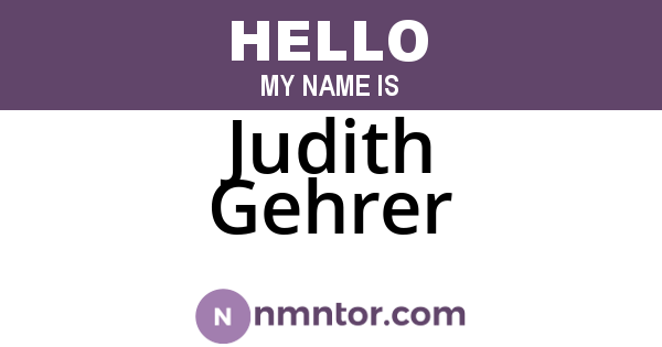 Judith Gehrer