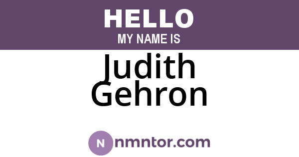 Judith Gehron