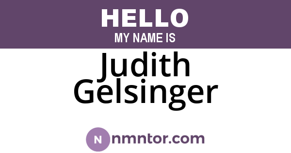 Judith Gelsinger