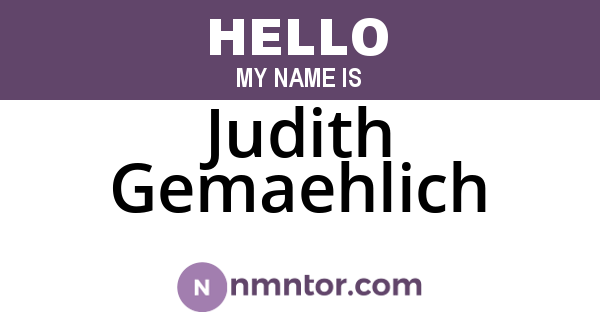Judith Gemaehlich