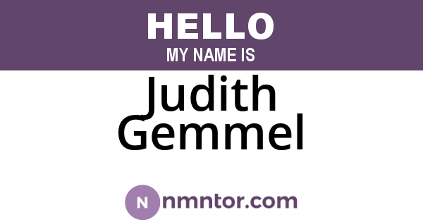 Judith Gemmel