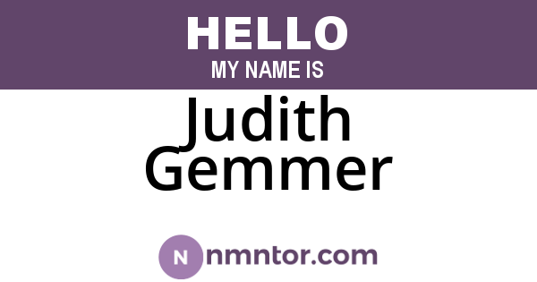 Judith Gemmer