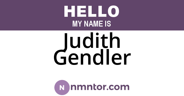 Judith Gendler