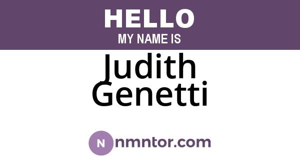 Judith Genetti