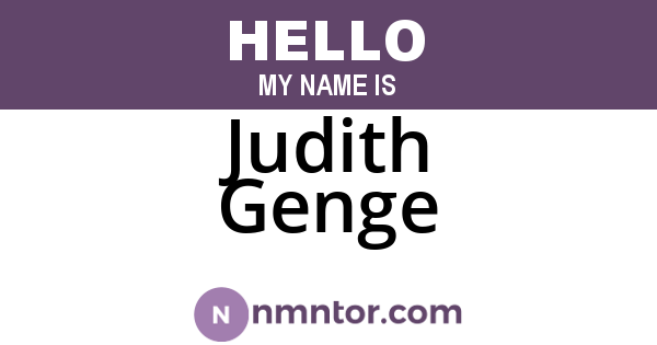 Judith Genge
