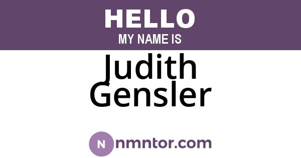 Judith Gensler