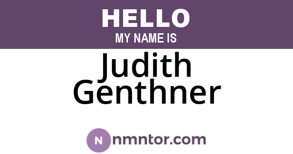 Judith Genthner