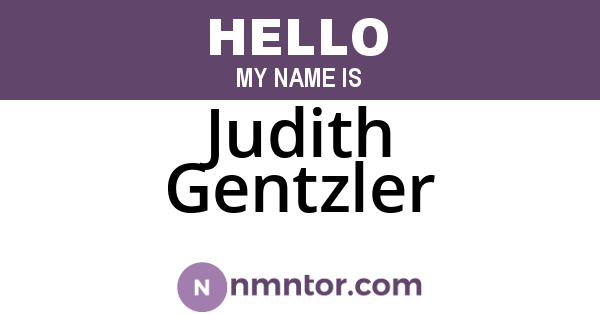Judith Gentzler