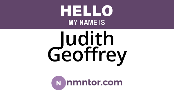 Judith Geoffrey