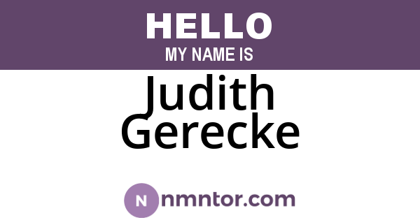Judith Gerecke