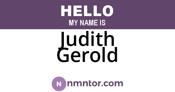 Judith Gerold