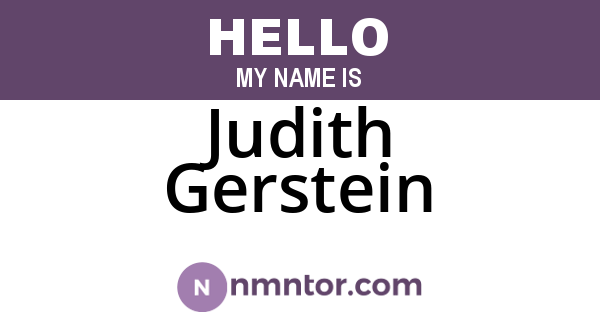 Judith Gerstein