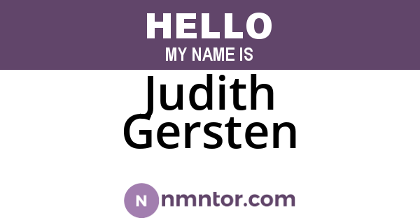Judith Gersten