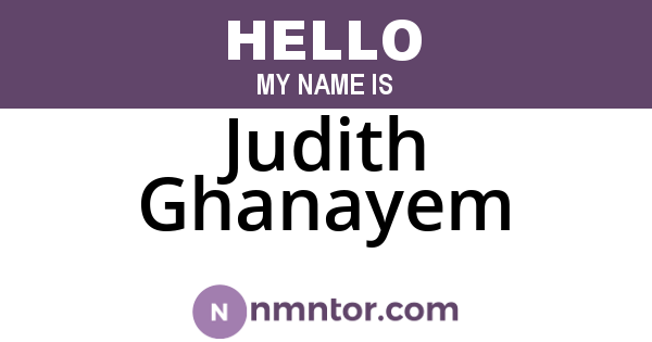 Judith Ghanayem
