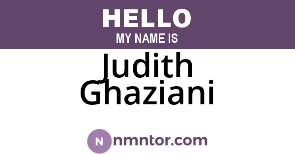 Judith Ghaziani